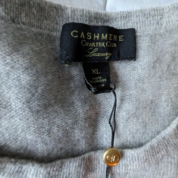 NWT Cashmere Cold Shoulder Sweater - XL Grey - Picture 3 of 11